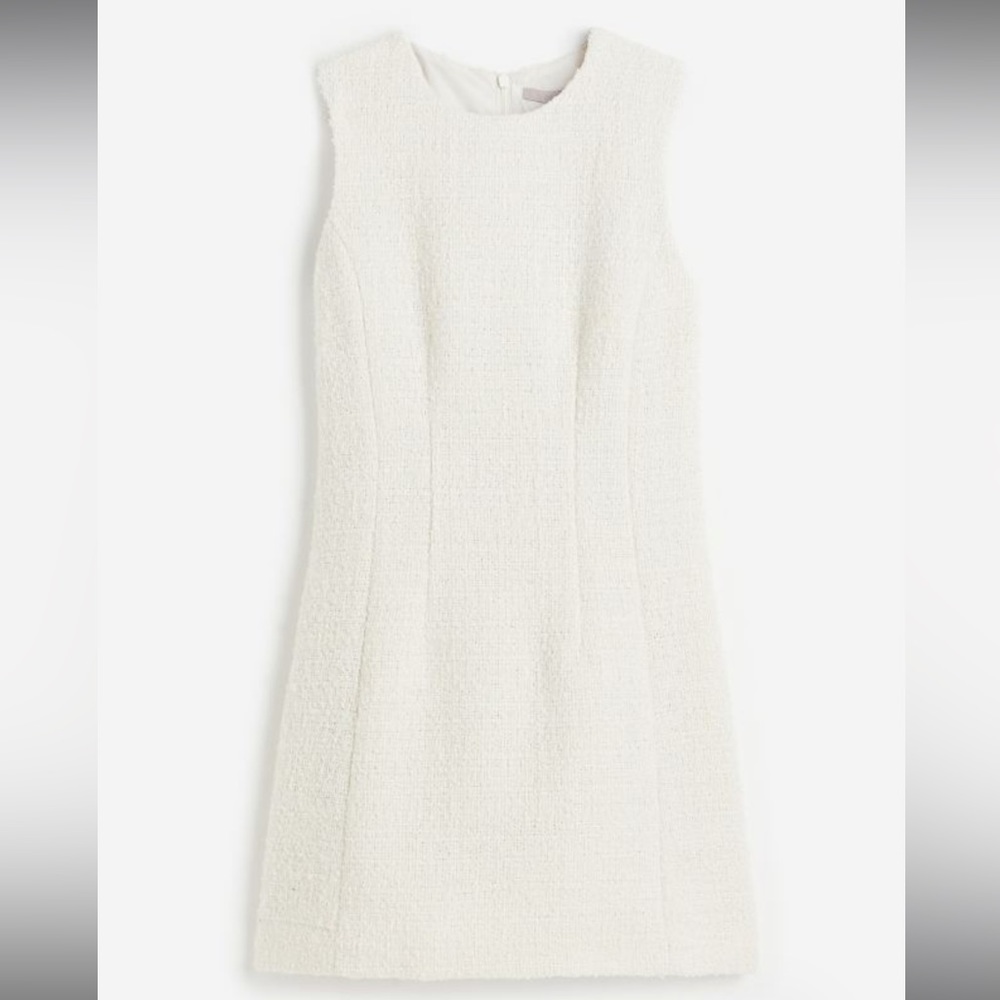 H&M White Bouclé Dress